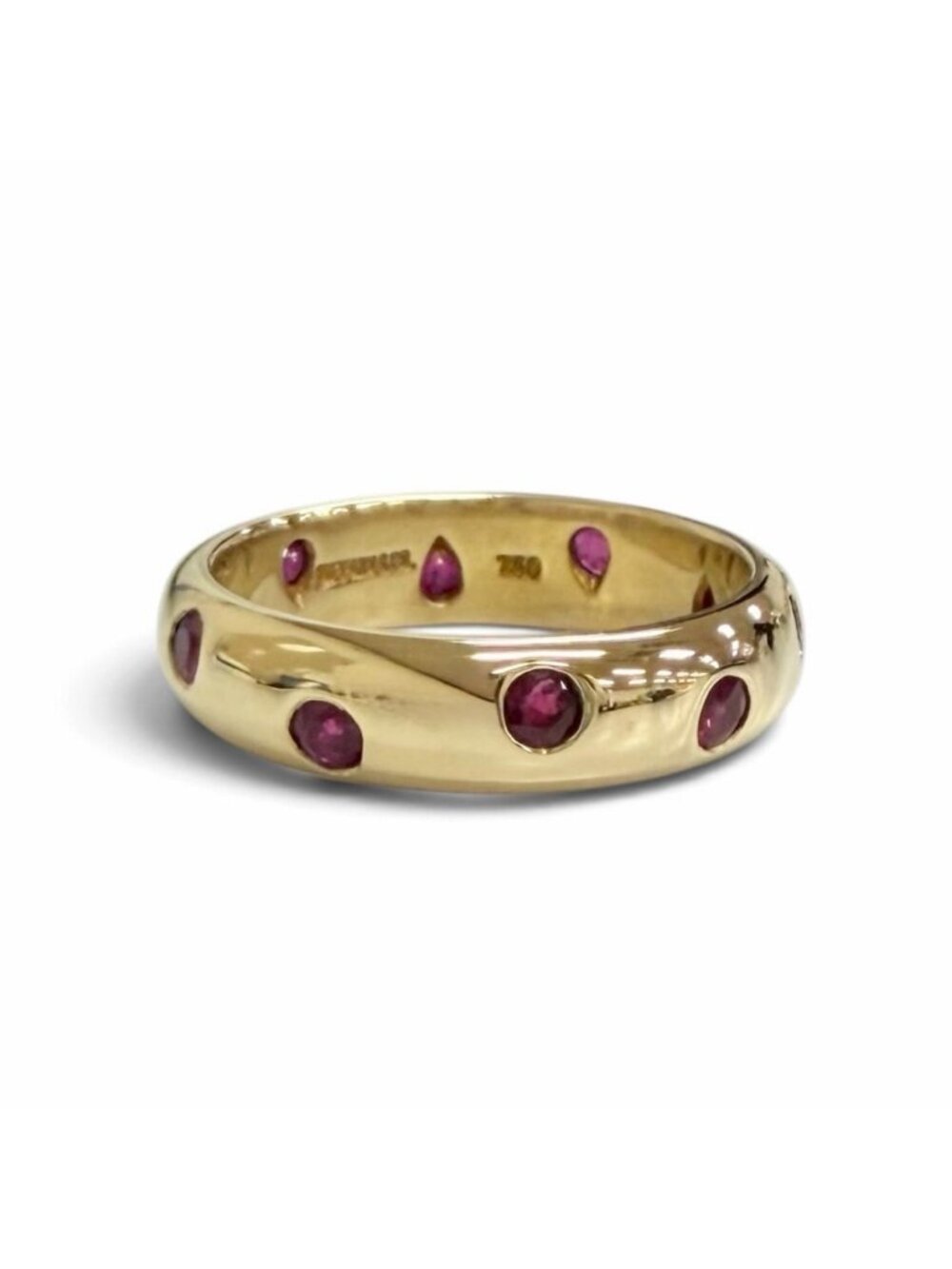 Tiffany & Co Vintage Dots Ruby Ring 18K Yellow Gold